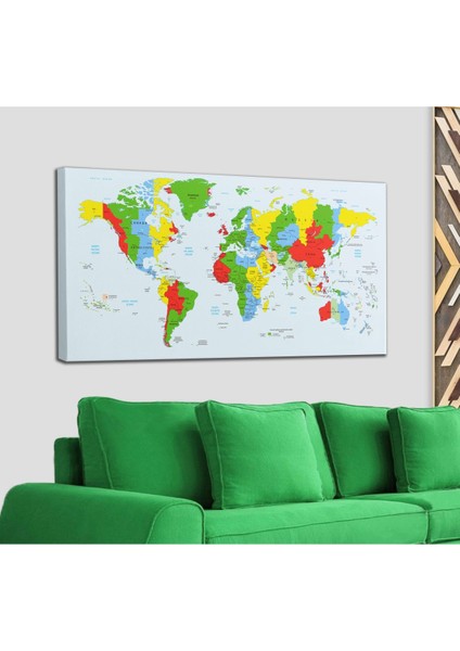 Dünya Haritası Dekoratif Kanvas Tablo 1066