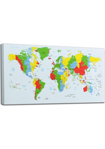 Dünya Haritası Dekoratif Kanvas Tablo 1066 fiyatları