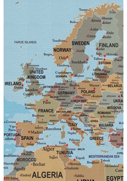 Dünya Haritası Kanvas Tablo Çok Ayrıntılı Dekoratif ve Okyanuslu 2183 fırsatları