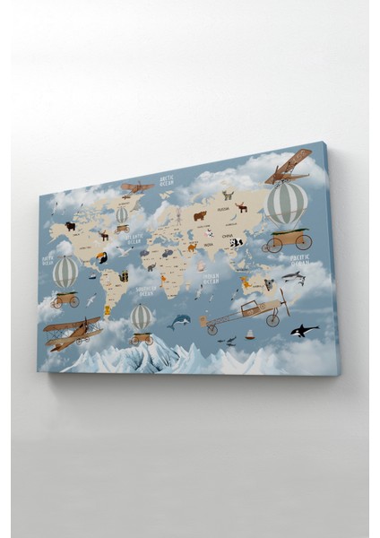 Cocuk Odası Temalı Dekoratif Kanvas Tablo 1106 fiyatları