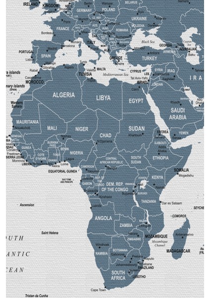 Dünya Haritası Dekoratif Kanvas Tablo 1062