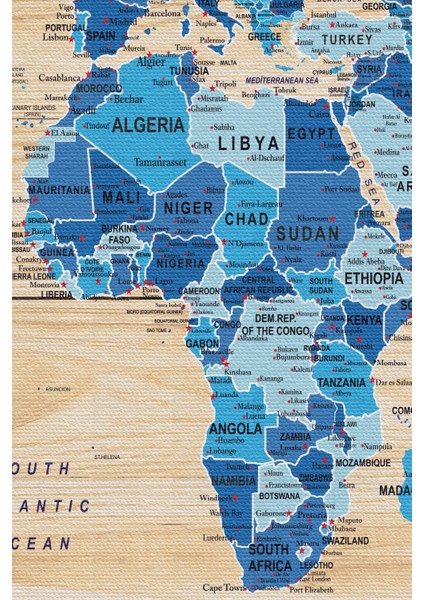 Ahşap Görünümlü Dünya Haritası Ayrıntılı ve Dekoratif Kanvas Tablo 1788 modelleri
