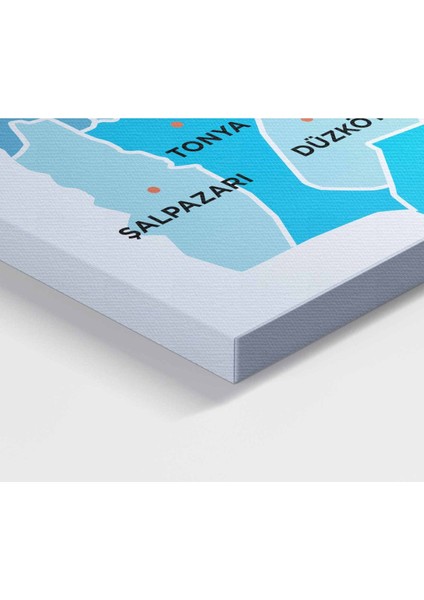 Trabzon Ili ve Ilçeler Haritası Dekoratif Kanvas Tablo 1471 modelleri