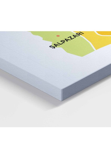 Trabzon Ili ve Ilçeler Haritası Dekoratif Kanvas Tablo 1469 modelleri