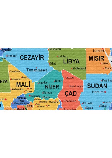 Türkçe Dünya Haritası Son Derece Ayrıntılı Eğitici-Öğretici ve Sembollü Dekoratif Kanvas Tablo 3232 modelleri