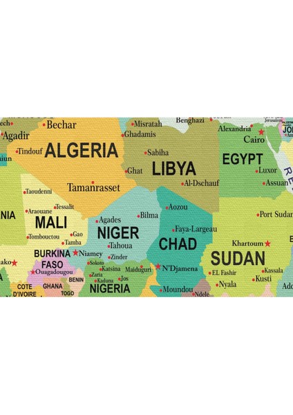Dünya Haritası Ayrıntılı Eğitici-Öğretici Sembollü Bayraklı Dekoratif Kanvas Tablo 2847 fırsatları