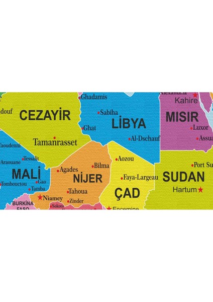 Türkçe Dünya Haritası Son Derece Ayrıntılı Eğitici-Öğretici ve Sembollü Dekoratif Kanvas Tablo 3172 modelleri