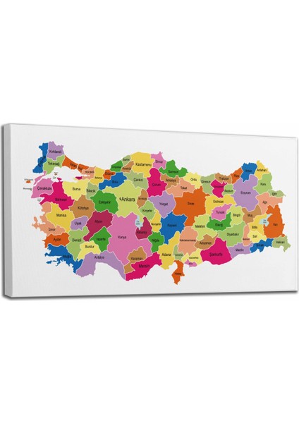 Türkiye Haritası Kanvas Tablo Eğitici ve Öretici Dekoratif Tablo Tablo 3120 fiyatları