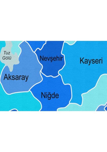 Türkiye Haritası Kanvas Tablo Sınır Komşulu Eğitici ve Öğretici Dekoratif Tablo 3086