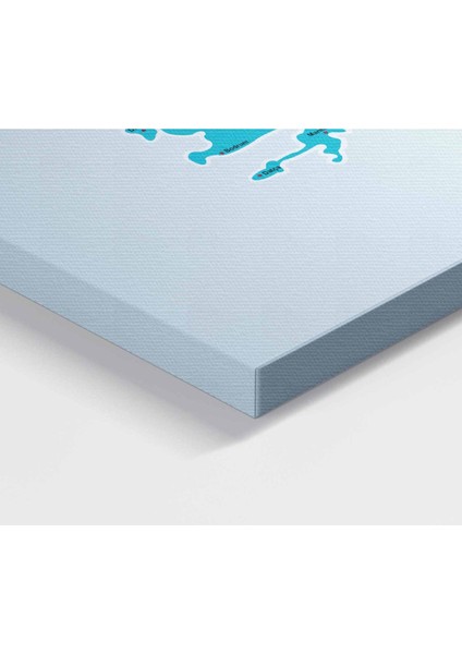 Türkiye Haritası Kanvas Tablo Il ve Ilçeli Ayrıntılı Eğitici-Öğretici Komşulu Dekoratif Tablo 3003 fırsatları