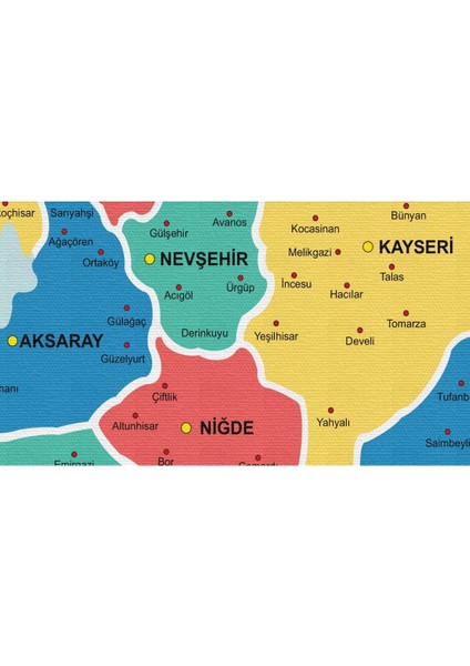 Türkiye Haritası Kanvas Tablo Il ve Ilçeli Ayrıntılı Eğitici-Öğretici Dekoratif Tablo 3047 modelleri
