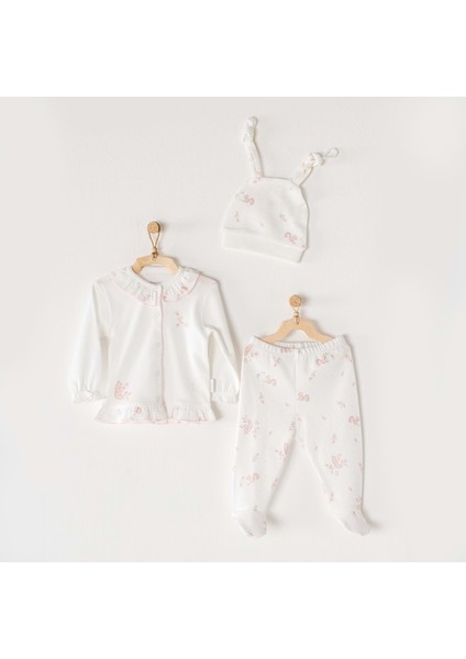 Pembe Kız Bebek 3 Lü Set - Andywawa - Pembe - 3-6 Ay