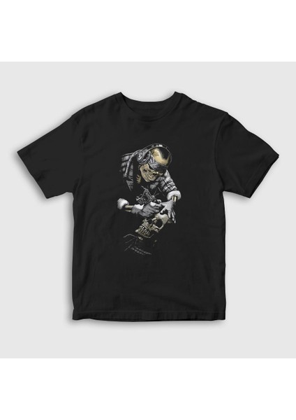 Unisex Çocuk Siyah Dövme Tattoo Artist Skull T-Shirt