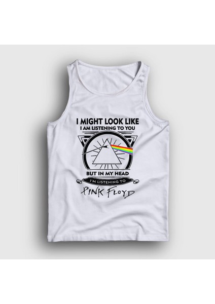 Unisex Beyaz Listening To Pink Floyd Atlet