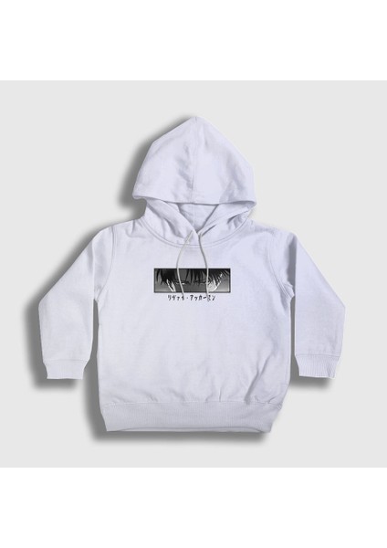Unisex Çocuk Beyaz Levi Ackerman Anime Attack On Titan Kapüşonlu Sweatshirt