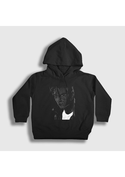 Unisex Çocuk Siyah Young Johnny Depp Kapüşonlu Sweatshirt
