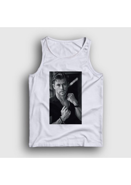 Unisex Beyaz Grayscale Chris Hemsworth Atlet