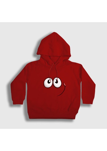 Unisex Çocuk Kırmızı Smile Oyun Red Ball Kapüşonlu Sweatshirt