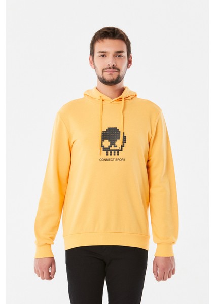 Baskılı Kapüşonlu Sweatshirt