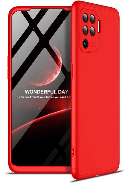 Oppo Reno 5 Lite Kılıf 360 Derece Tam Koruma Sert Mika Orijinal AYS GKK Darbe Emici Kapak