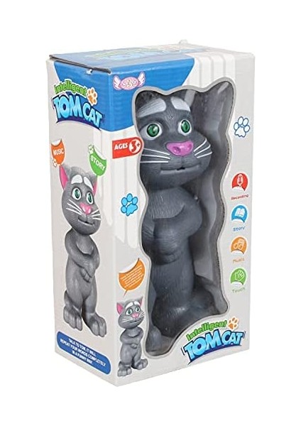 Gri Talking Tom Cat Konuşan Kedi Ses Taklit Eden Kedi