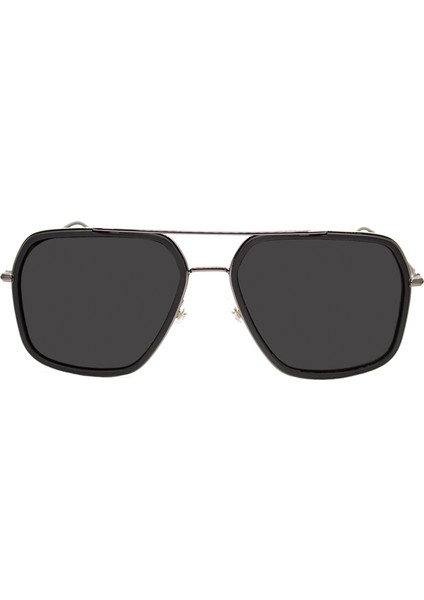273/S 003M9 59 Erkek Siyah Geometrik Çerçeve Güneş Gözlüğü