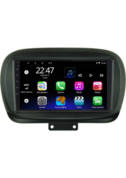 Fıat 500X Android 12 Kablosuz Carplay Navigasyon Multimedya Ekran Teyp - MY-0609W-FIAT 500X