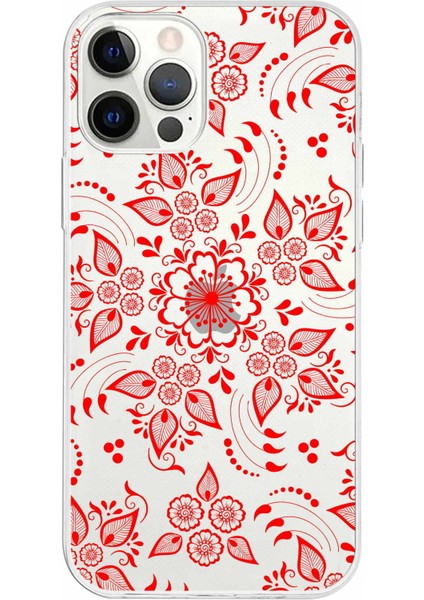 Apple iPhone 12 Pro Max Uyumlu Kapak Nostalji Desen Tasarımlı Şeffaf Silikon Kılıf