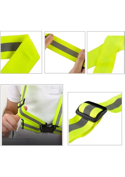 Yeşil Reflektörlü Motosiklet Scooter ve Bisiklet Pratik Ikaz Yeleği