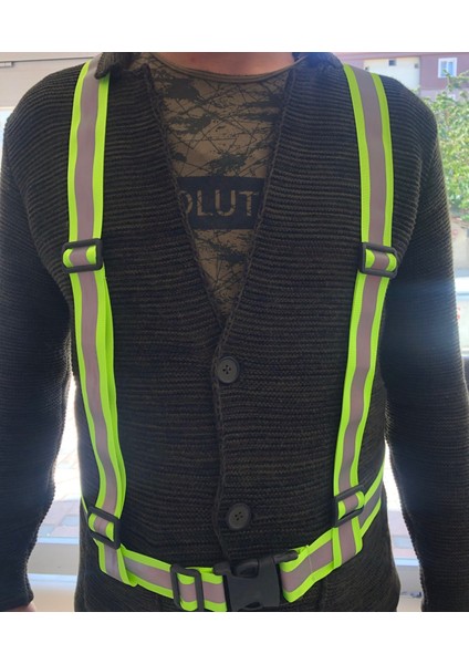 Yeşil Reflektörlü Motosiklet Scooter ve Bisiklet Pratik Ikaz Yeleği