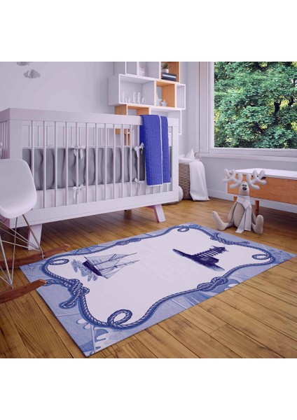 _Decor Antialerjik Bebek Odası Denizci Erkek Çocuk & Bebek Odası Halısı