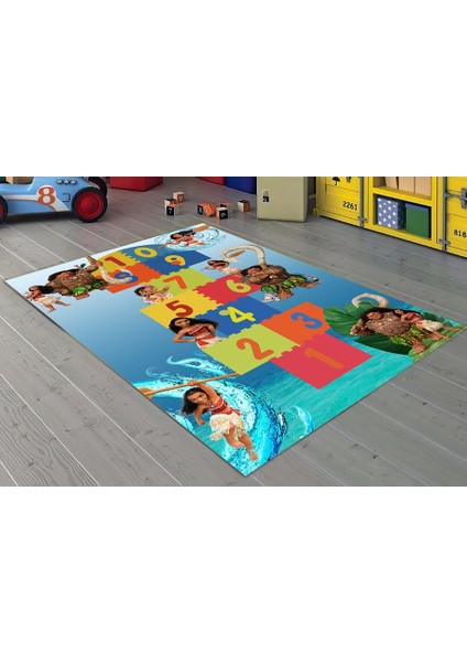 _Decor Antialerjik Moana Seksek Kız Çocuk & Bebek Odası Halısı