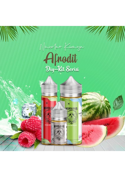 Afrodit 30 ml Dıy Kit Çilek Karpuz Buz Gıda Aroması 6 ml (Aroma Içerir )