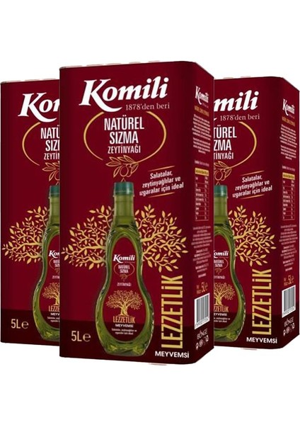 Sızma Zeytinyağı Teneke 5 L x 3