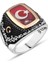 Mineli Türk Bayraklı Gümüş Erkek Yüzük 1