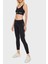 Logo Şeritli Yüksek Bel Slim Fit Aline Tayt Bayan Tayt V2YB14KABR0 Jblk 1