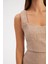 Askılı Tüvit Crop Bluz - Bej 5