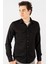 Slim Fit Düz Cepli Gabardin Erkek Gömlek 2