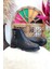 1406 Kauçuk Tabanlı Bayan Düz Tabanlı Bot - NKT01406-SIYAH-37 1