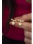 925 Ayar Gümüş Gold Beş Taşlı Sallantılı Kalp Küpe 1