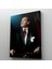 Atatürk Portre Tablosu Mustafa Kemal Atatürk Dikdörtgen Dekoratif Kanvas Tablo 1