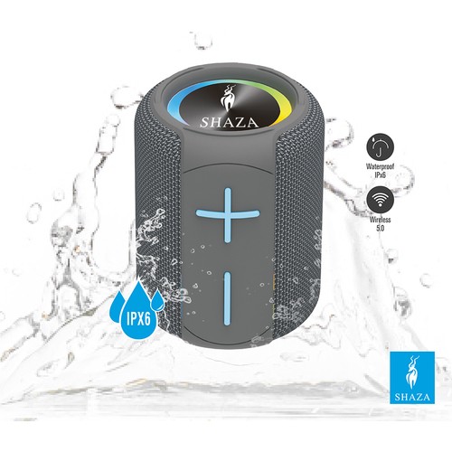 Shaza Taşınabilir Bluetooth Hoparlör Ipx6 Suya Dayanıklı - 8W Ses Çıkışı Gri