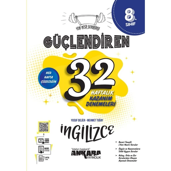 Ankara Yayıncılık 8.Sınıf  LGS Güçlendiren 32 Haftalık Ingilizce Kazanım Denemeleri