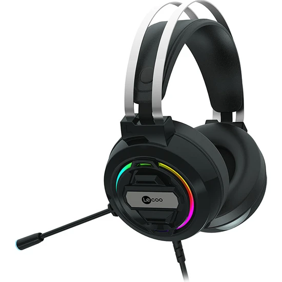 Lenovo Lecoo HT401 Kulak Üstü USB2.0 RGB LED Aydınlatmalı Kablolu Gaming Kulaklık Siyah