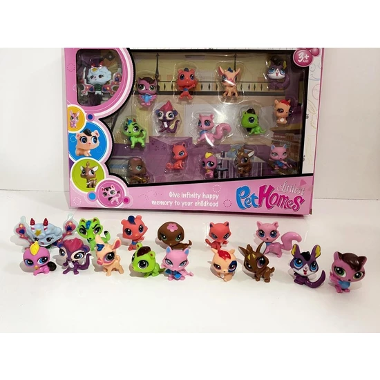 Mavi Düşler Minişler Ailesi 15 Parça Minişler - Littlest Pet Homes Minişler - Petshops Ailesi