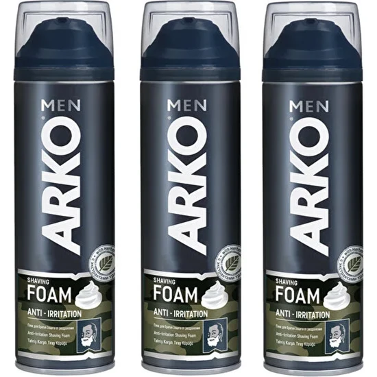 Arko Men Anti-Irritation Tahriş Önleyici Tıraş Köpüğü 200 ml 3 Adet