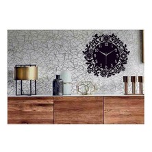 Hediyelikevi Çiçek ve Kuşlar Temalı Dekoratif Ahşap Duvar SAATI40X40