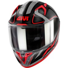 Gıvı 50 8 Racer Siyah-Tıtanıum-Kırmızı Kask