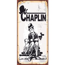 Hayat Poster Charlie Chaplin (10 cm x 20 Cm) Mini Retro Ahşap Poster