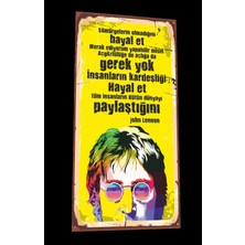 Hayat Poster John Lennon Mini Retro Ahşap Poster